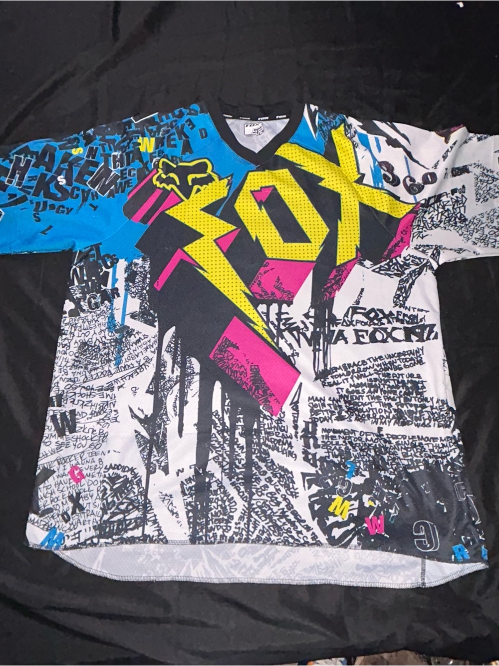 Fox Racing Motocross Jersey Mens XL Multicolor Graphic Print Short Sleeve Moto